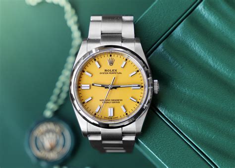 rolex op yellow dial|Rolex with yellow face.